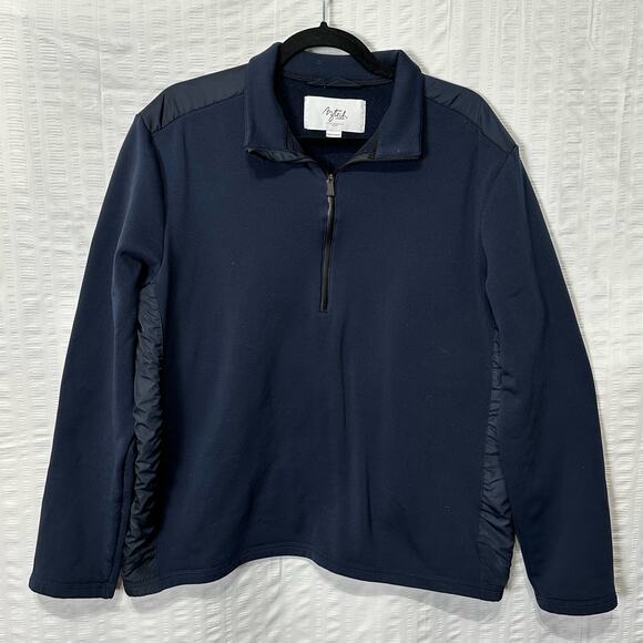 Aztech Mountain Aspen Sweater Mens Extra Large Navy Quarter Zip Sweatshirt Ski - Picture 1 of 14